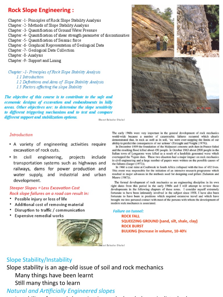 Rock Slope Stability Analysis Principles | PDF