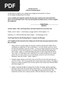 Angelology Collateral Reading Report