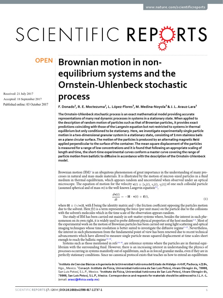 Brownian Motion in Non-Equilibrium Systems and The Ornstein-Uhlenbeck ...