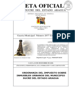 Ordenanza Sobre Impuesto de Inmuebles Urbanos Del Municipio Sucre Cagua Estado Aragua