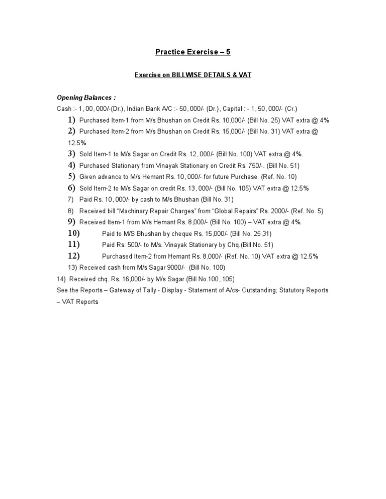 Practice Exercise 5 | PDF