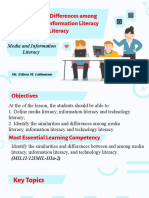 Week 2 - Similarities and Differences Between Media Literacy, Information Literacy and Technology Literacy