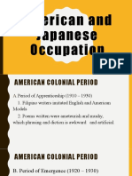 American and Japanese Occupation