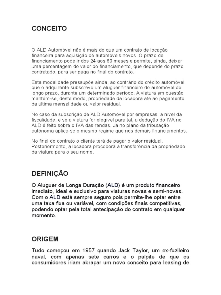 Conceito: ALD ALD | PDF | Negócios
