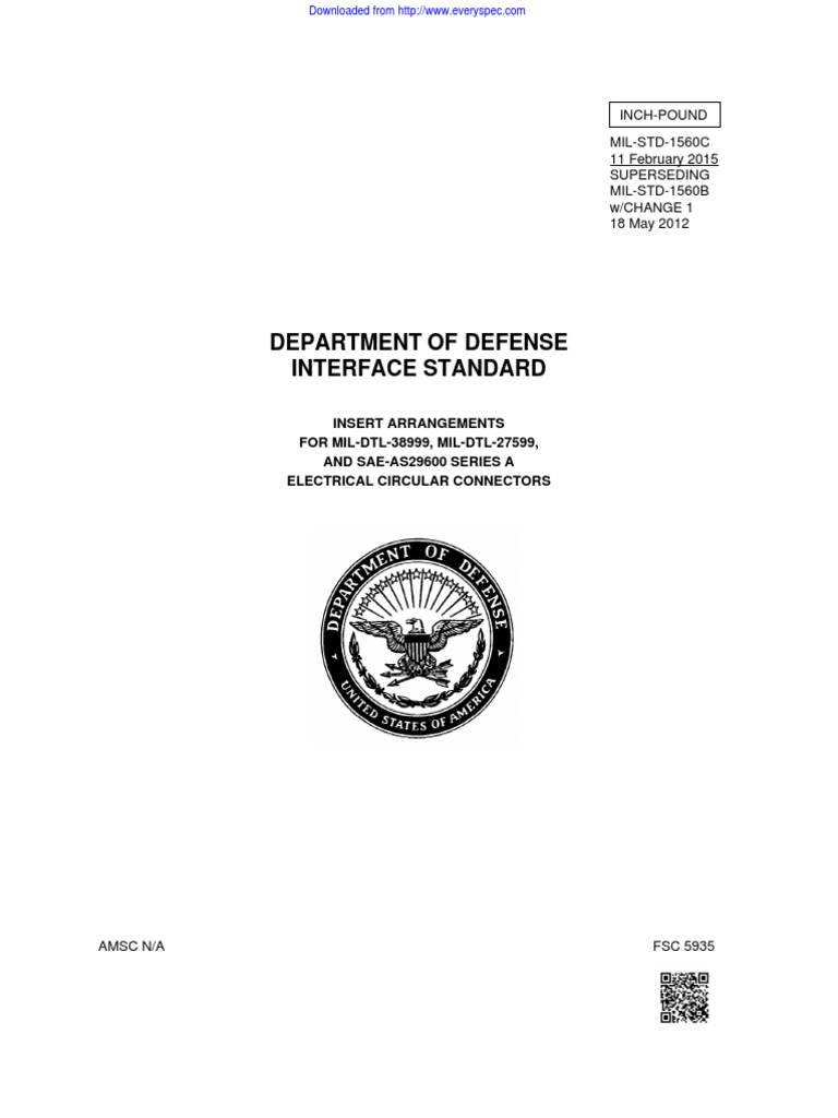 MIL-STD-1560C Insert Arrangements | PDF | Technology & Engineering