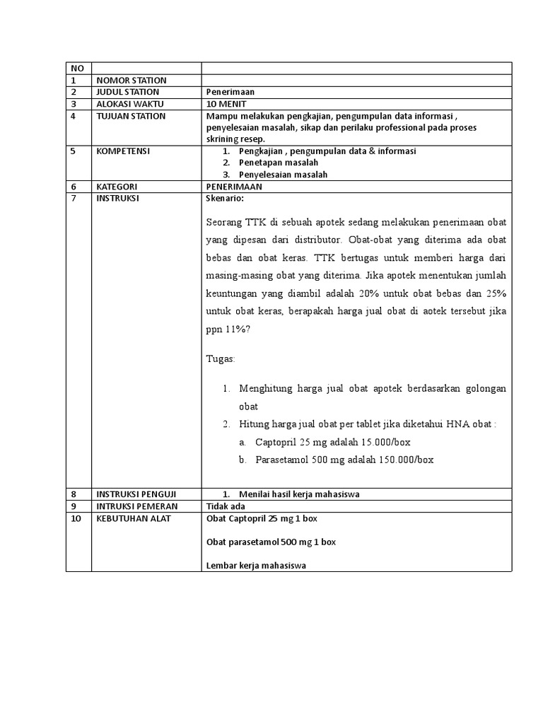 Soal Osce Penerimaan Pdf