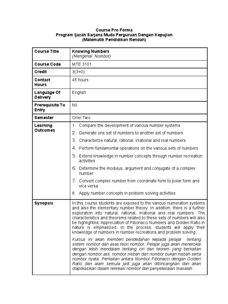 Mathematics Education Course Overview | PDF | Teaching Methods ...