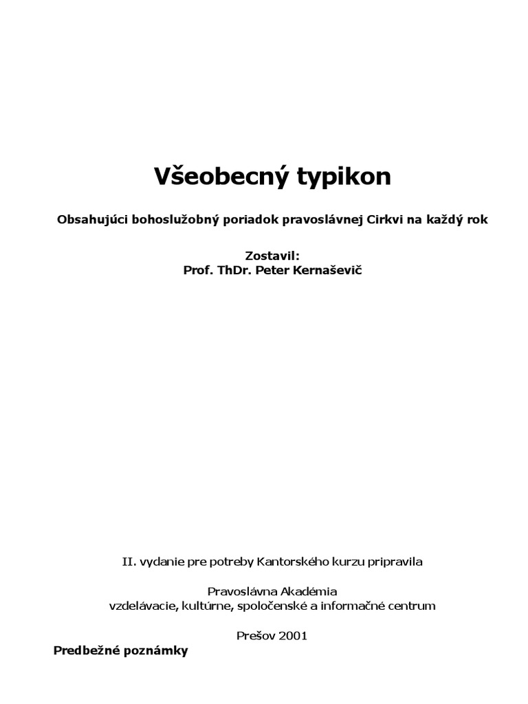 Typikon slovensky pdf