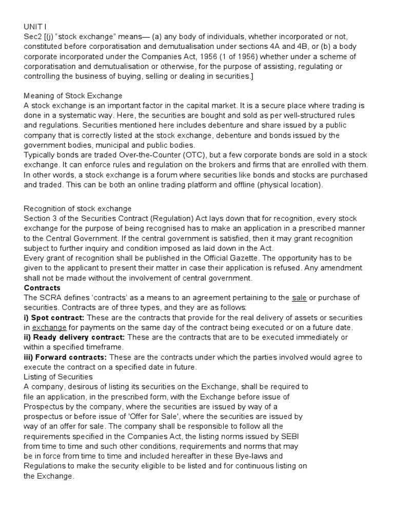Sem Notes1 | PDF | Securities (Finance) | Financial Markets