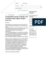 Computador perde conexão com à internet após algum tempo sem uso - Microsoft Community