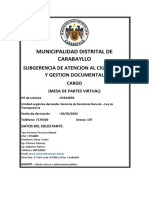 Municipalidad Distrital de Carabayllo: Subgerencia de Atencion Al Ciudadano Y Gestion Documental