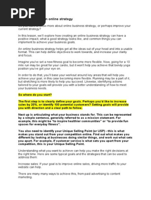 Plan your online business strategy