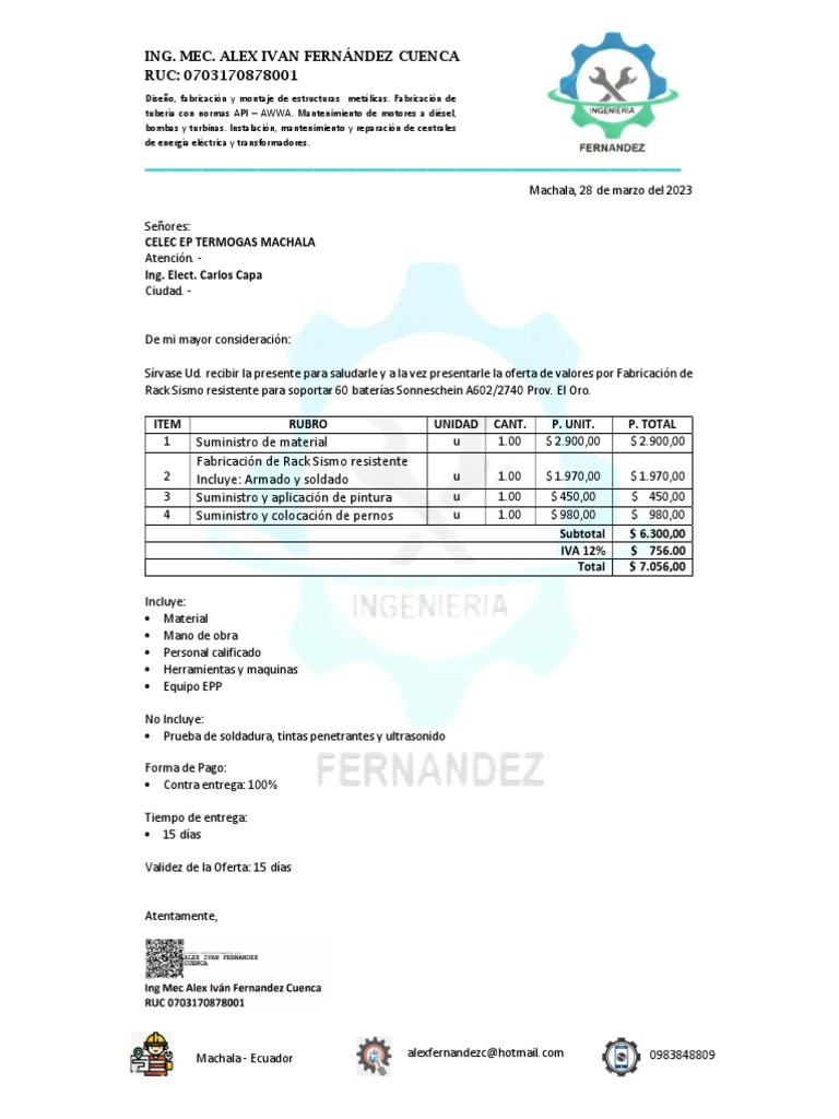 Alex Fernadez Cuenca - Nic - 1768152800001 - 2023 - 00409 | PDF