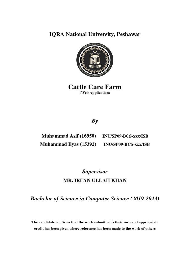 Cattle Care Farming Fyp Pdf