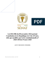 Constitution de Côte D'ivoire - Recueil Des Textes Du Sénat - 24 Mars 2022