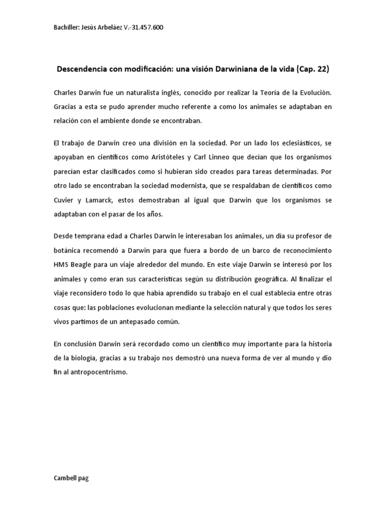 Una vision Darwiniana de la vida PDF