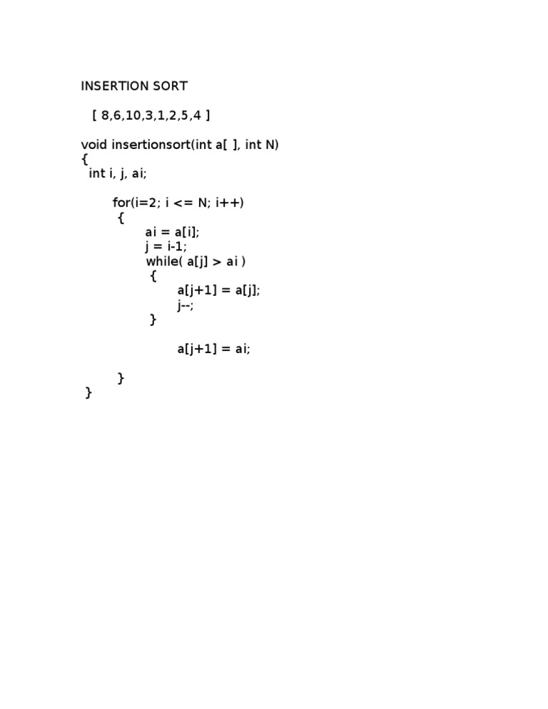 Insertion Sort | PDF | Teaching Methods & Materials