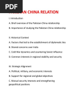 Outline of Pak - China Essay