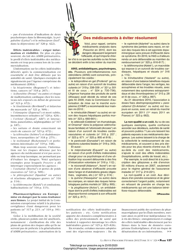 Des Medicaments A Eviter Resolument | PDF | Anti-inflammatoire non ...