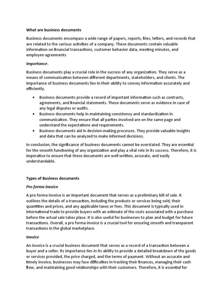 Business Documents | PDF