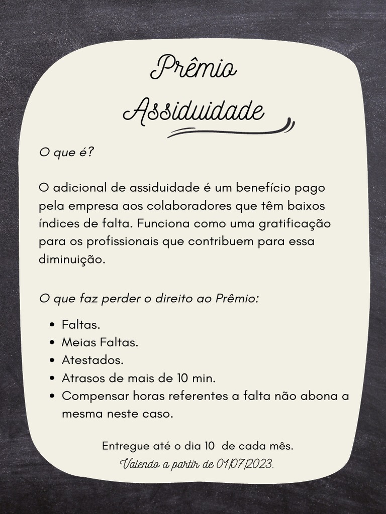 Prêmio Assiduidade | PDF