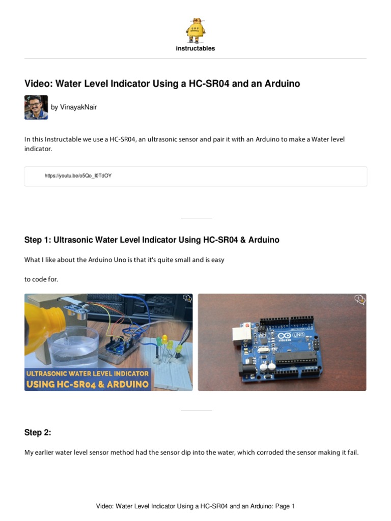 Ultrasonic-Water-Level-Indicator-Using-HC-SR04-Ard | PDF