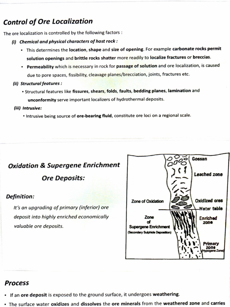 Economic Geology Notes 4 | PDF