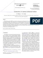 Colorimetric Determination of Common Industrial Frothers