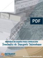 Memoria de Diseño para La Operación de Terminales de Transporte Interurbano