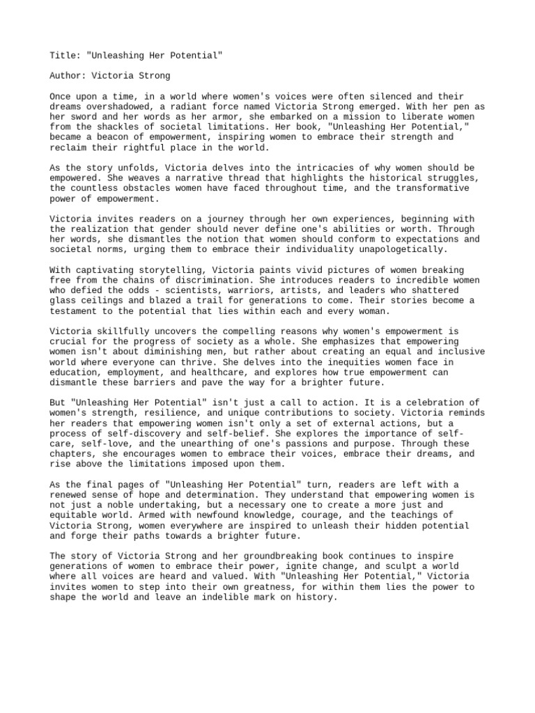 Unleashing Her Potential | PDF | Empowerment | Gender