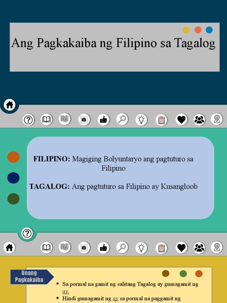 Pagkakaiba NG Filipino Tagalog | PDF