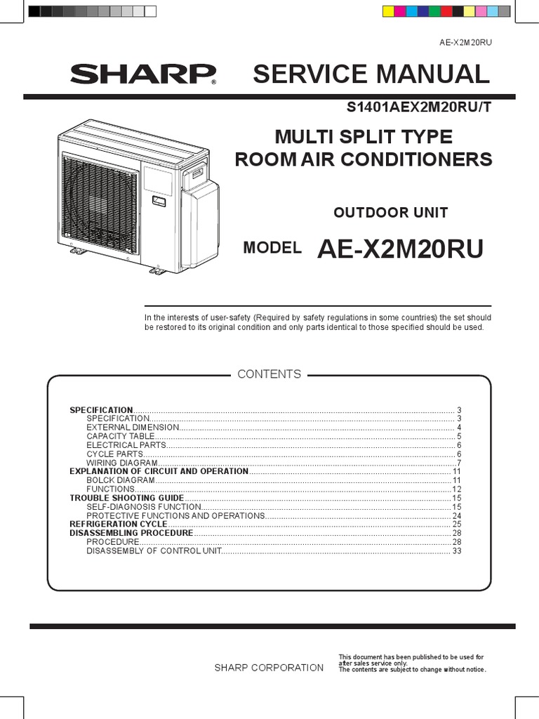 Sharp Dcinverter Ac Service Manual | PDF | Air Conditioning | Machines