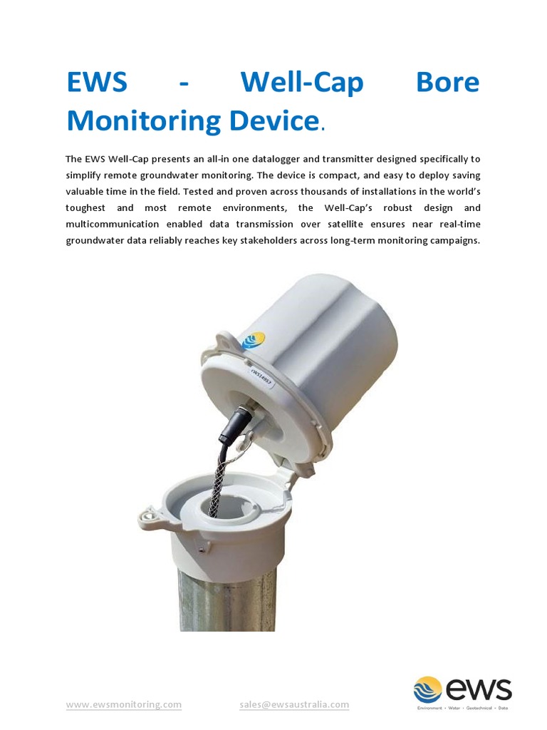 Groundwater Monitoring with EWS Well-Cap | PDF | Bluetooth | Transmitter