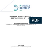 Argentina, Políticas Públicas y Cooperativismo (1976-2015)