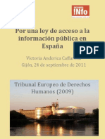 Por Una Ley de Acceso A La Información Pública en España: Victoria Anderica Caffarena Gijón, 24 de Septiembre de 2011