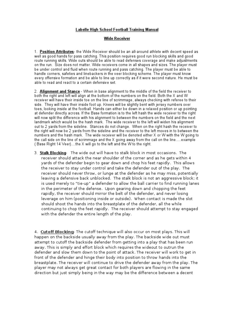 Wide Receiver Training Techniques | PDF | Sport Variants | Ball Games