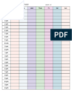 24 Hour Weekly Planner Printable