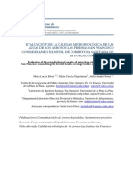 Evaluacion de la calidad microbiologica de las aguas de los arroyos las piedras san francisco UNLP