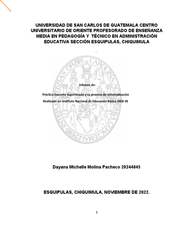 Informe Final Pds Dayana Molina 2022 | PDF | Plan de estudios | Enseñando