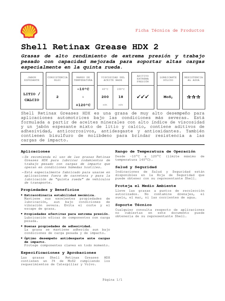 Retinax Grease HDX 2 PDF