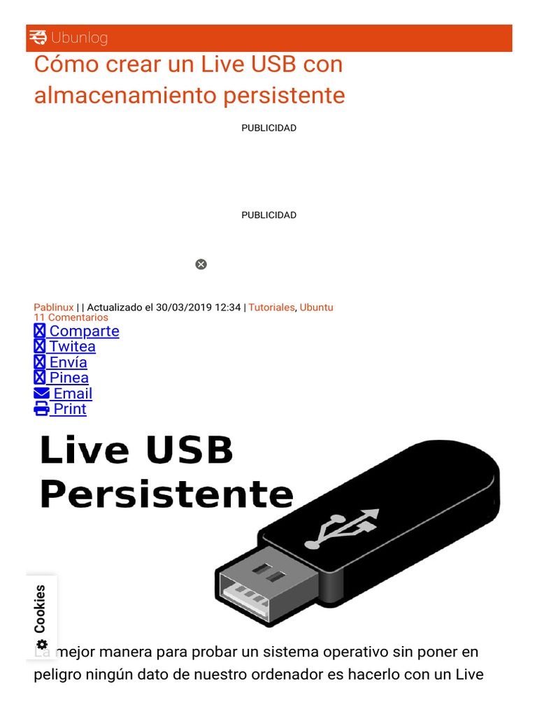 Crear Live USB Ubuntu Persistente | PDF | Memoria USB | Arranque