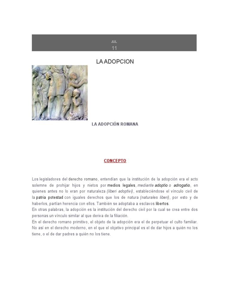 Adopción en el Derecho Romano | PDF | Adopción | Anulación