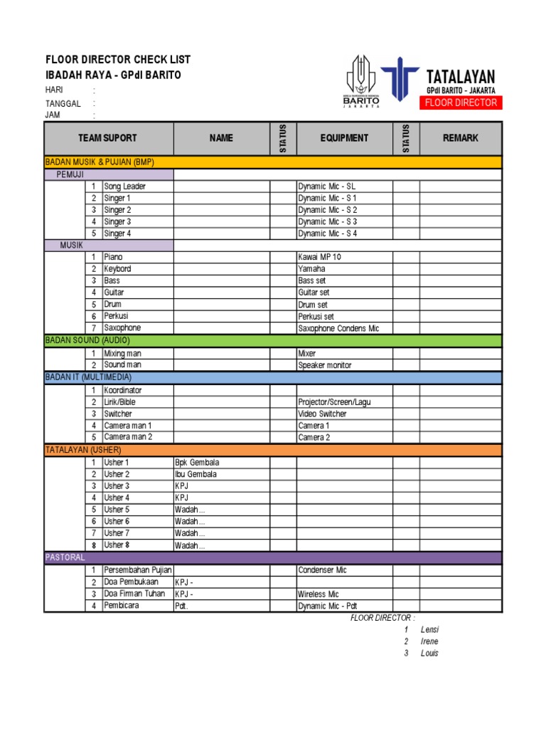FD Checklist PDF Microphone Sound Technology