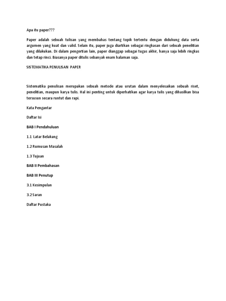 Apa Itu Paper | PDF