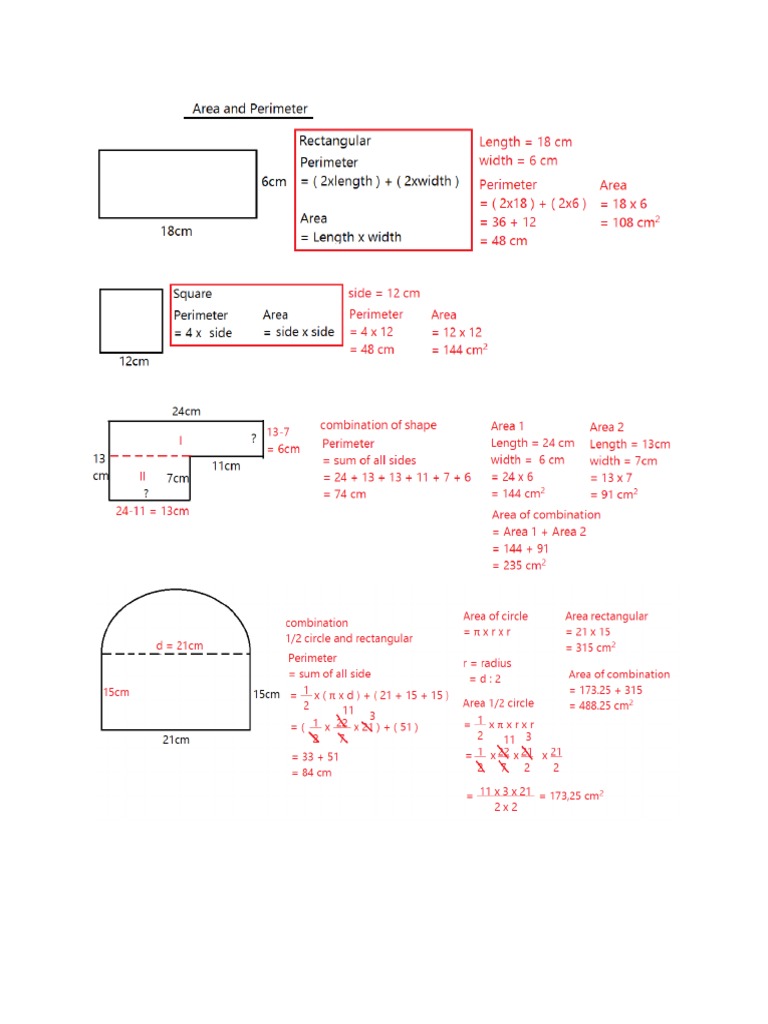 Area and Perimeter | PDF