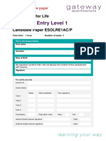 ESOL Reading E1 Candidate Paper Sample 3