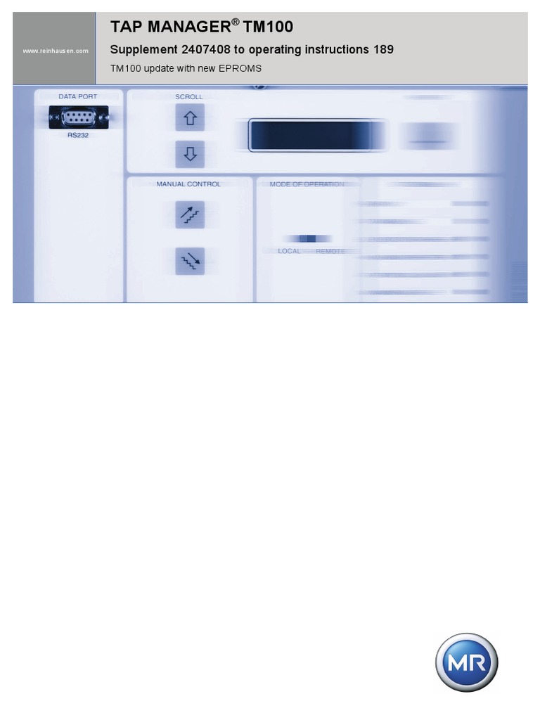 TAP MANAGER® TM100 Operating Instructions 2407408 00 en | PDF