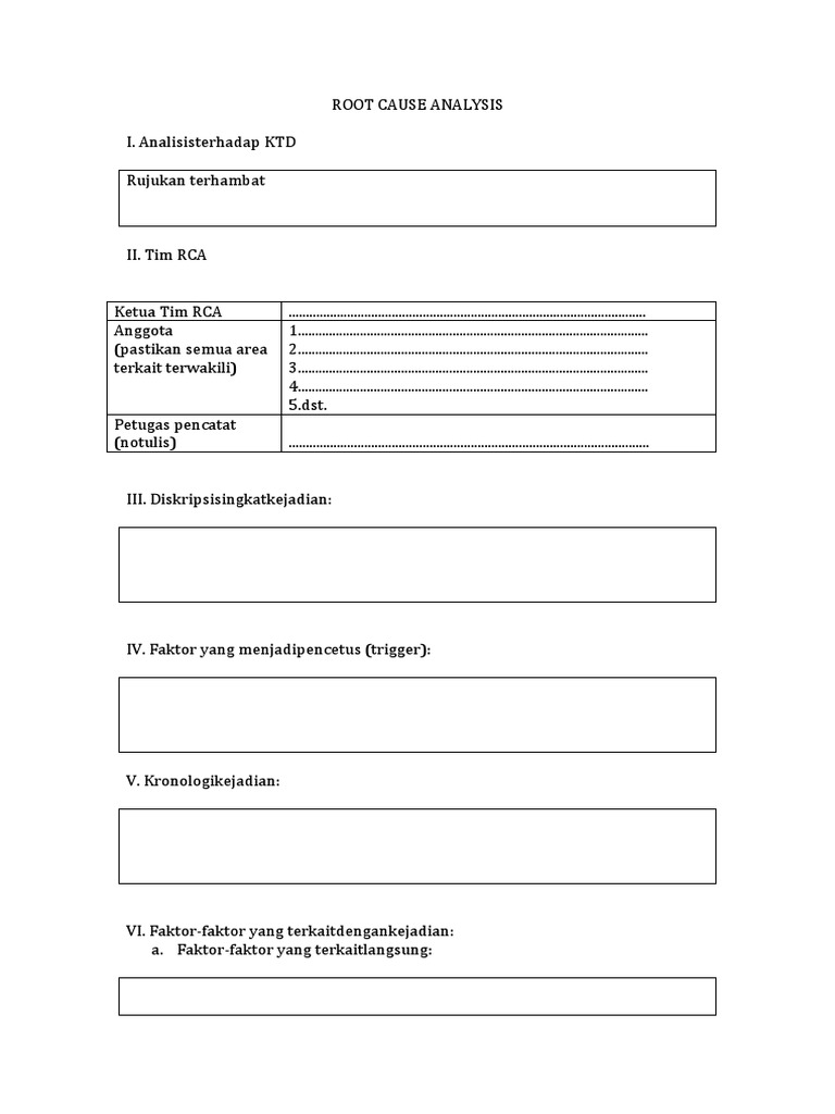 Form Fmea Dan Rca Kosong | PDF