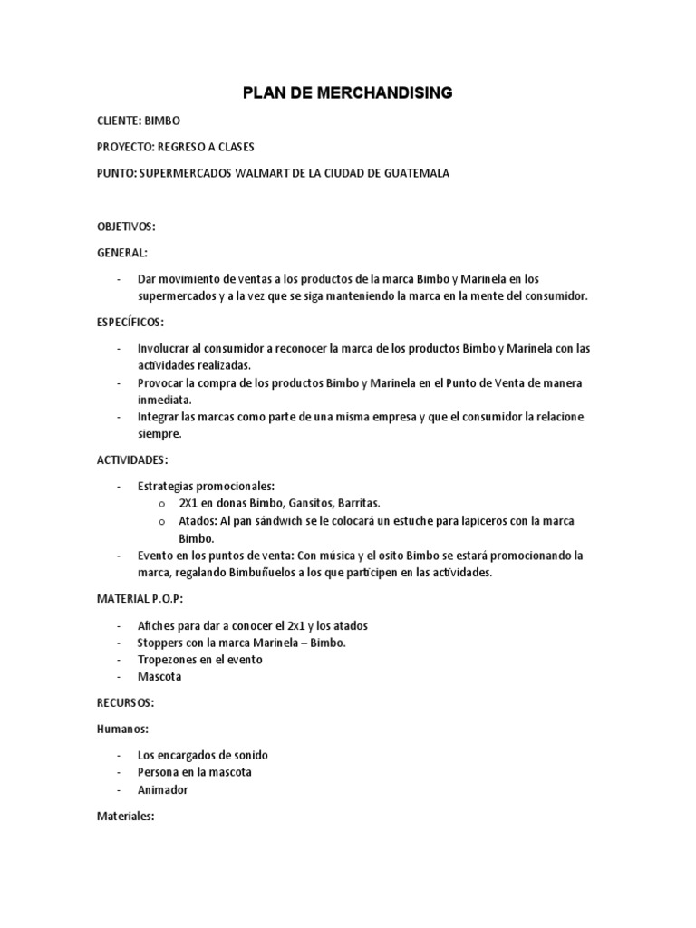 Plan de Merchandising | PDF