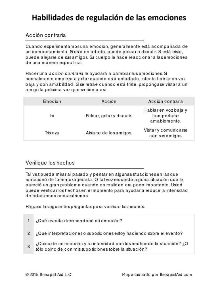 DBT Emotion Regulation Skills | PDF